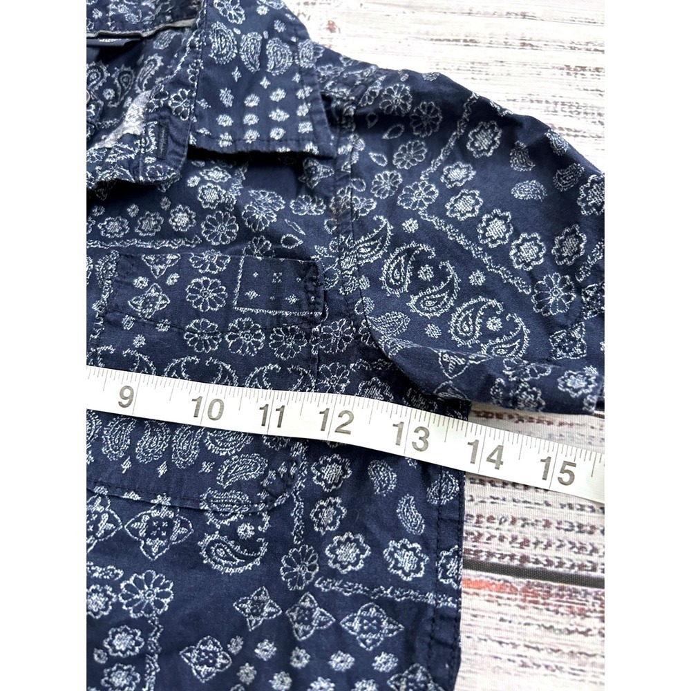Baby Gap Toddler Boys Blue Paisley Print Short Sleeve Button Up Shirt Size 5 - Picture 6 of 6